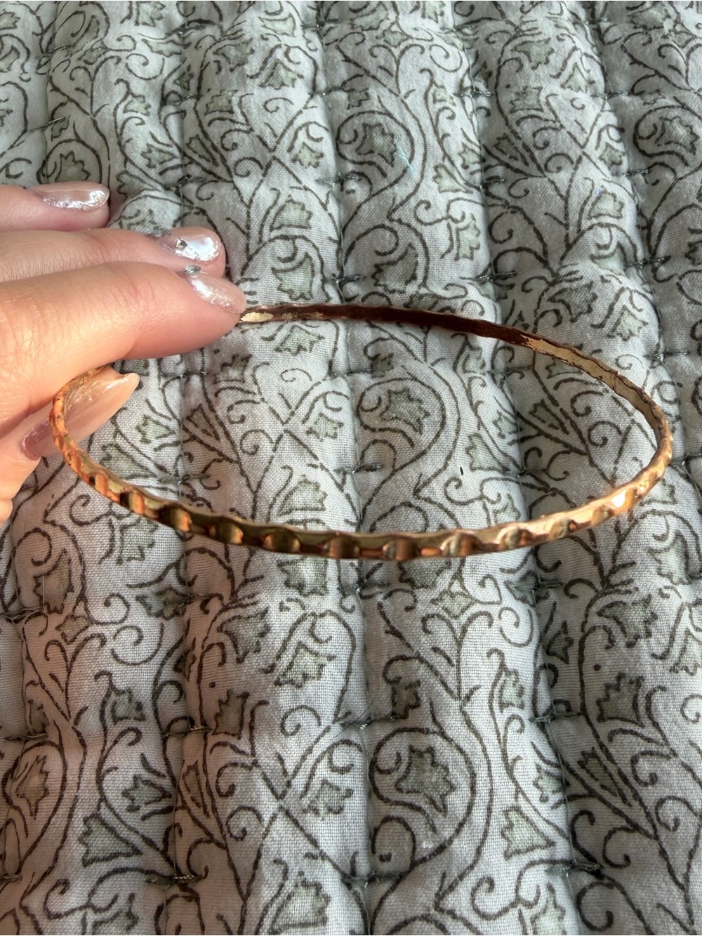 Hammered Gold Bangle Bracelet